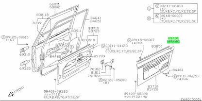 OEM Suzuki Jimny Door Upper RH/LH Black Garnish 83791-83011-5ES 83792-83011-5ES1