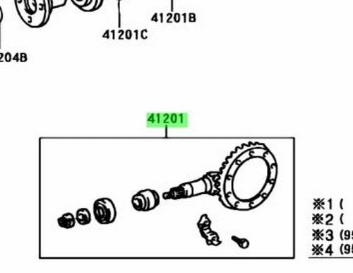 41201-29526 Toyota Final gear kit, differential, rear 4120129526, New Genuine OE1