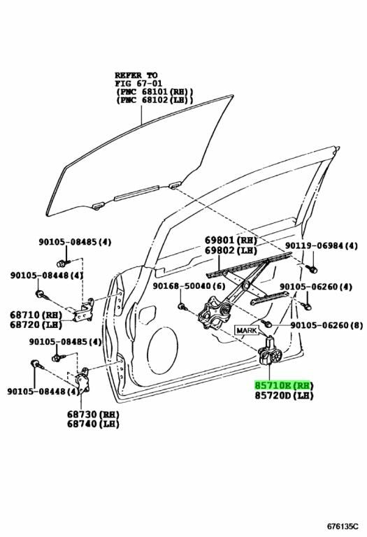 Genuine Toyota Lexus Power Window Regulator Motor RH 85710-603511