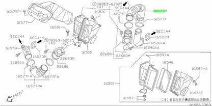 OEM HOSE AIR DUCT;HOSE-AIR DUCT Genuine Nissan GT-R R33 BCNR33 16577-24U000