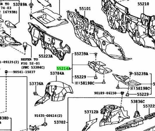 OEM Genuine TOYOTA Lexus RX270/350/450H Dash Panel InsulatorPad No.2 55214-480311