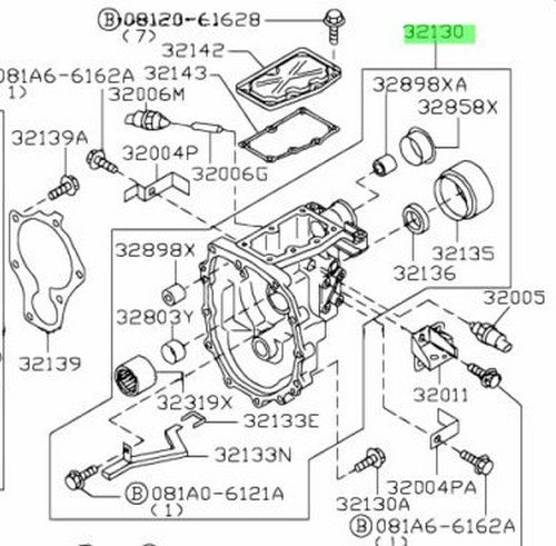 Genuine Nissan 350Z G35 G37 Manual Transmission Rear Extension 32130-CD40B OEM1