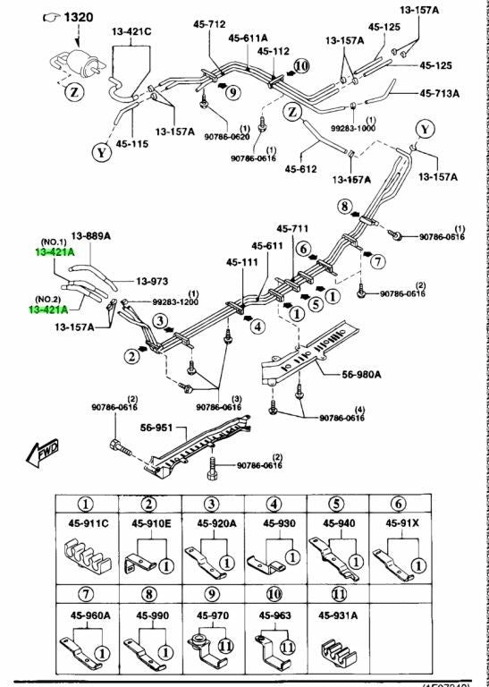OEM MAZDA FUEL MAIN HOSE RX-7 FD3S N3A2-13-4211