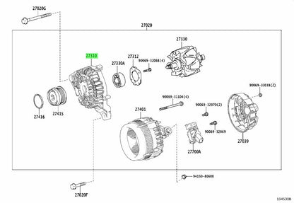Genuine Toyota Alphard AGH30 Alternator Drive End Frame OEM 27310-0V2800