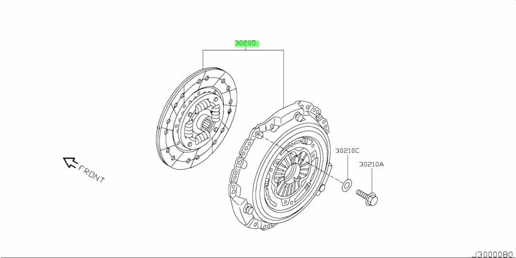 Genuine Nissan 350Z Z33 Clutch Pressure Plate & Disc Kit 30205-JK40A OEM1