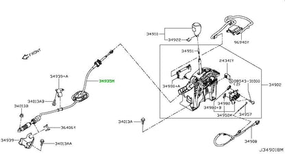 New Genuine Nissan Shift Control Cable Assembly 34935-6MA0A OEM0