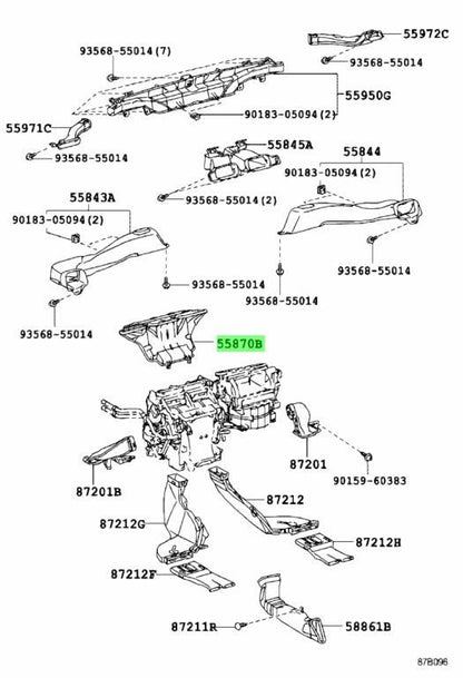 OEM Genuine TOYOTA Lexus Heater To Register Duct Assy 55870-60060 55870-60060