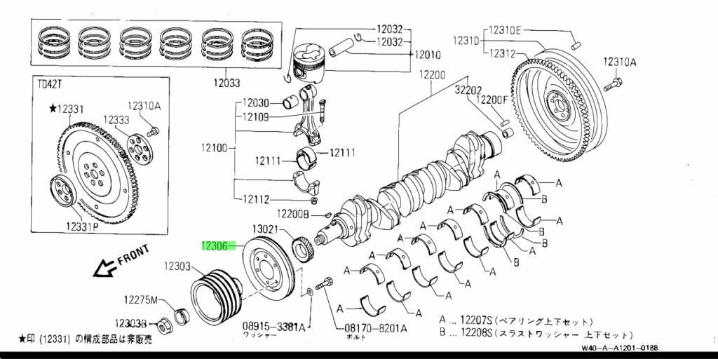 OEM Genuine Nissan UD Crankshaft Damper Assembly Safari 12306-06J01 NEW1