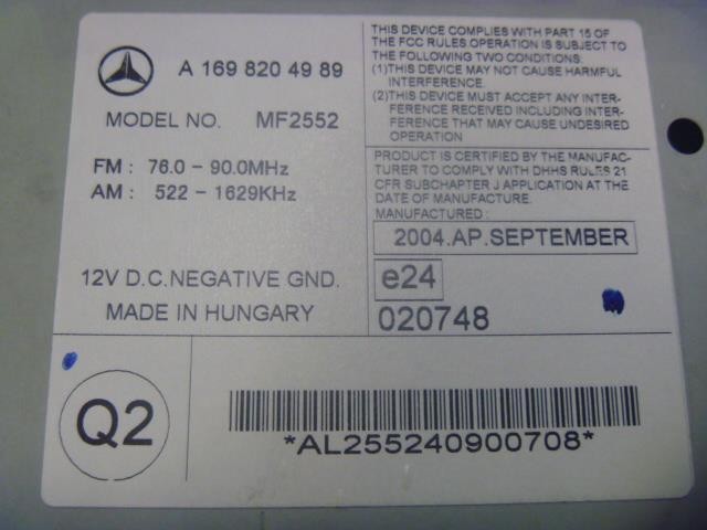 Cassette Tuner (Benz A-Class) Genuine Parts3