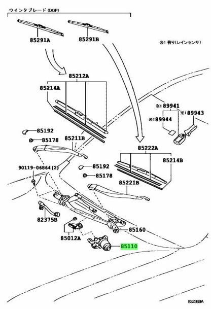 New Genuine Toyota Land Cruiser Prado Wiper Motor Cold Spec 85110-60450 OEM0