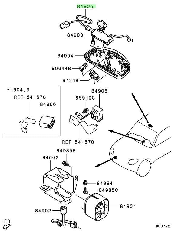 OEM Genuine Mitsubishi Montero Pajero V88W Theft Alarm Sensor Harness 8640A1500