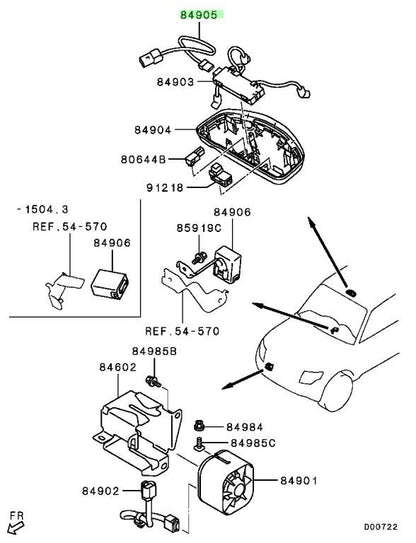OEM Genuine Mitsubishi Montero Pajero V88W Theft Alarm Sensor Harness 8640A1500
