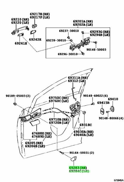 TOYOTA LEXUS RearDoor InsideHandle BezelPlug Ivory 69283-30050-A2 69284-30050-A20
