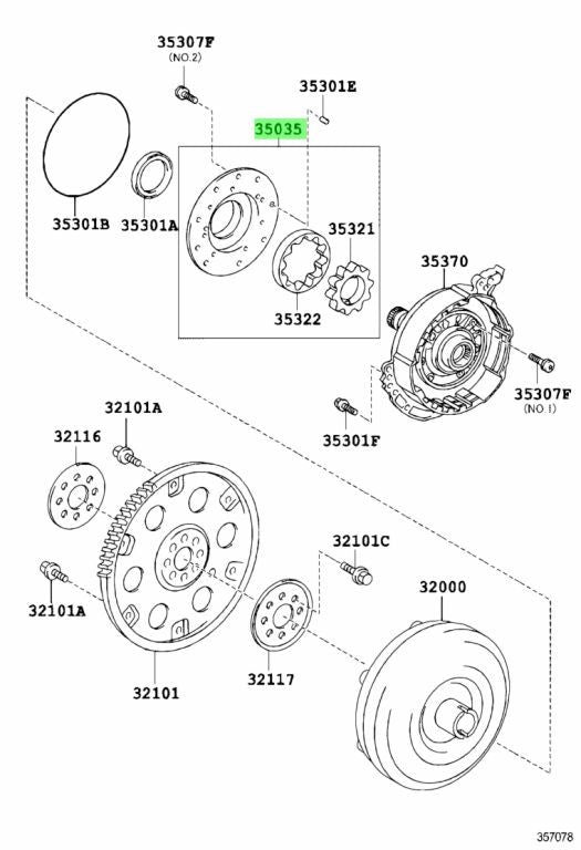 Genuine Toyota Lexus AT Front Oil Pump Gear Body Assembly 35035-33042 35035330420
