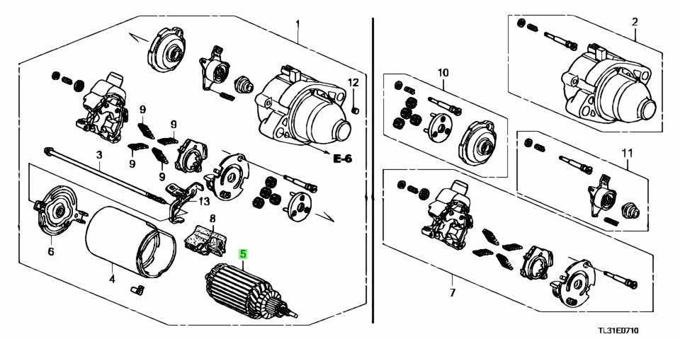 OEM ARMATURE ASSY. Genuine Honda Accord 31207-R40-A01