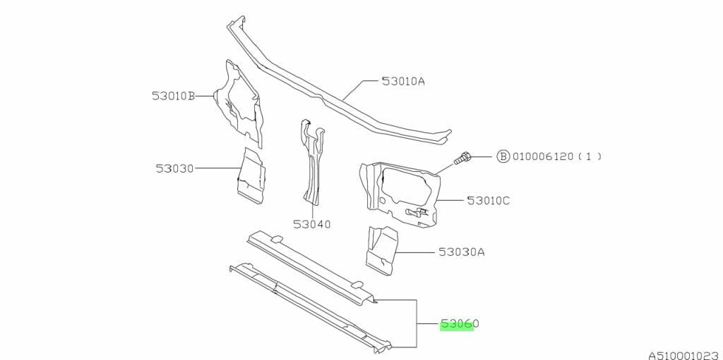 OEM FRAME COMPLETE-RADIATOR PANEL,LOWER Subaru Forester 2.0 Turbo 53061FC000