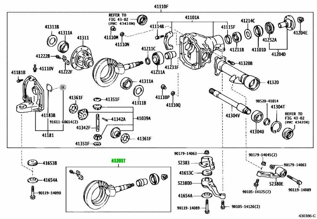 Toyota Genuine 4120180470 Final Gear Kit Differential Front 41201-80470 OEM1