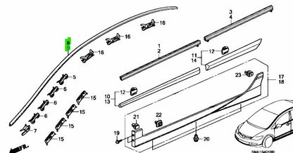 HONDA CIVIC Molding 73168-SNA-013 73158-SNA-013 L&R Drip Side Set Genuine OEM