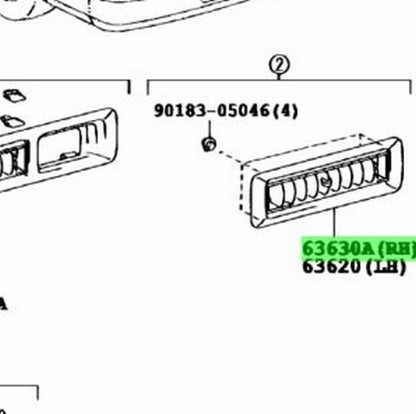 Genuine Toyota Hiace GDH201V Air Vent Register No.3 Lt Gray OEM 63610-26110-B01