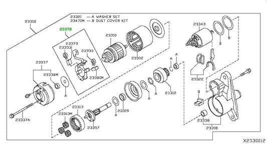 23378EN20C Genuine Nissan HOLDER ASSY-BRUSH 23378-EN20C1