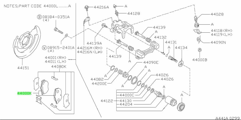 NEW Genuine Nissan Pitwork Disc Brake Pad Kit OEM AY060-NS0321