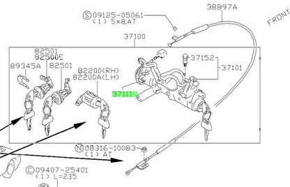 37111-60G00-000 Suzuki Switch assy 3711160G00000, New Genuine OEM Part
