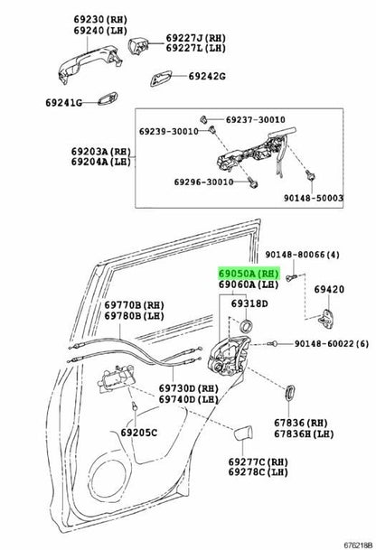 Toyota Lexus Rear Right Door Lock Actuator 69050-33120 Genuine OEM1