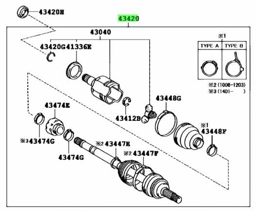 OEM Genuine TOYOTA Lexus New Front Drive Shaft Assy LH 43420-48140 43420481400