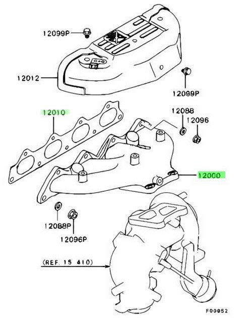 Genuine Mitsubishi Evo 7 8 9 CT9A Exhaust Manifold & Gasket MN156301 MR3236541