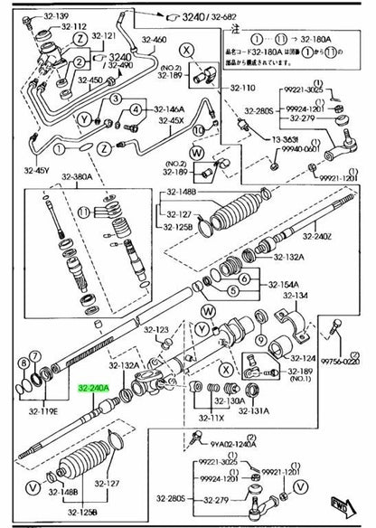 NEW OEM GENUINE Mazda 1999-2005 MX-5 Miata Inner Tie Rod Steering NC10-32-240A1