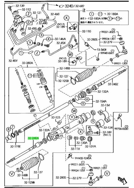 NEW OEM GENUINE Mazda 1999-2005 MX-5 Miata Inner Tie Rod Steering NC10-32-240A1