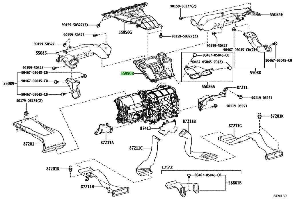 OEM Genuine TOYOTA Lexus Defroster Lower Nozzle Assy HVAC 55990-V2030 55990V20300
