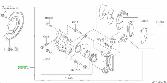 Genuine Nissan 350Z Z33 Brembo Front RH Brake Caliper 41001-CD00D OEM1