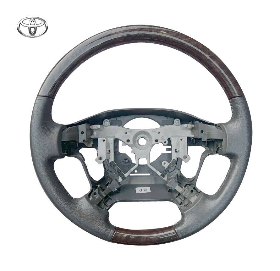 Genuine Toyota Hiace GDH201V Leather Steering Wheel Brown Wood 45100-26370-B10