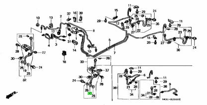 OEM Honda Civic EG Del Sol Left Front Brake Hose 46411-SR3-N01 Genuine0