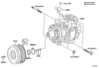 New Genuine Toyota Magnet Clutch Assy 88410-60510 OEM1
