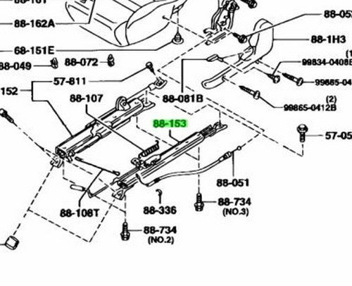 OEM MAZDA Seat ADJUSTER NO.4 RX-7 FD3S F100-88-1531