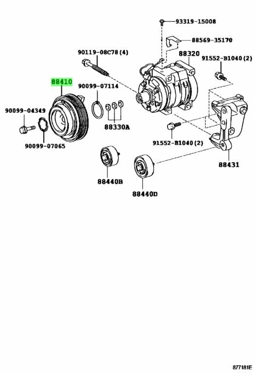 88410-28200 Toyota Clutch assy, magnet 8841028200, New Genuine OEM Part