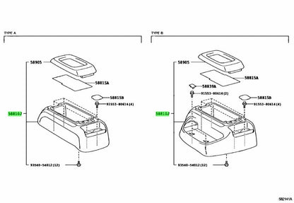 Genuine Toyota Hiace GDH201V Console Box Dark Gray OEM 58810-26210-B11