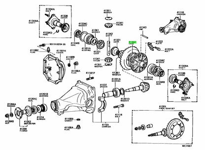 TOYOTA GENUINE OEM 41311-22060 CASE, FRONT AXLE DIFFERENTIAL 4131122060