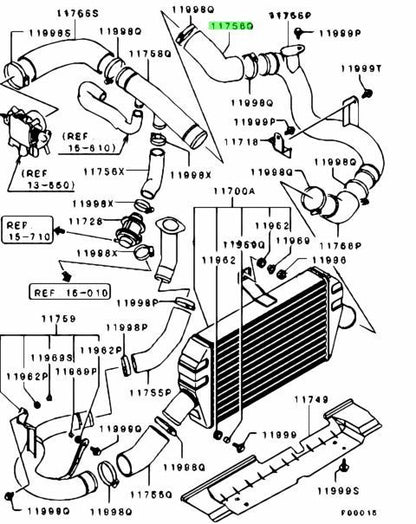 Genuine Mitsubishi Lancer Evo CT9A Intercooler Outlet Air Hose MR9938931