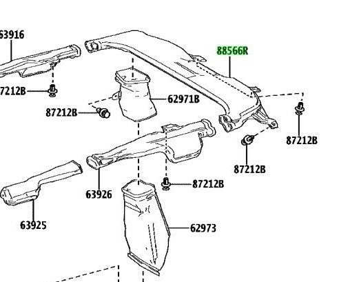 TOYOTA Land Cruiser Prado Lexus GX550 GX550H Rear Side Air Duct No.3 62973-600201