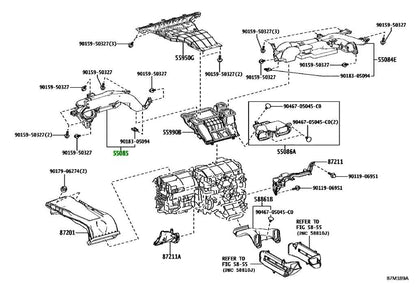 OEM Genuine TOYOTA Lexus Heater To RegisterDuct No.2 Assy 55085-V2010 55085V20100
