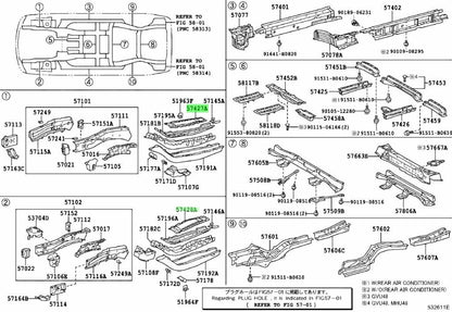 OEM LEXUS RX270/350/450H Front Floor No.3 Reinforcement 57427-48030 57428-480300