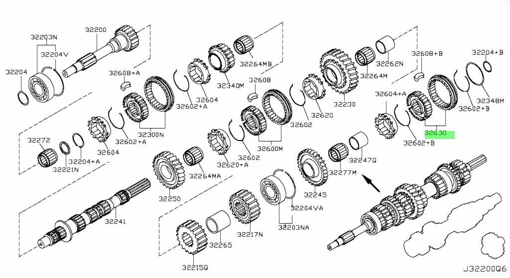 Genuine Nissan 350Z 370Z Infiniti G35 G37 Q60 6MT Reverse Hub Sleeve 32630-CD70A1