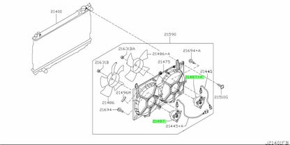 Genuine Nissan 350Z Z33 Radiator Cooling Fan Motor 21487-CD0001