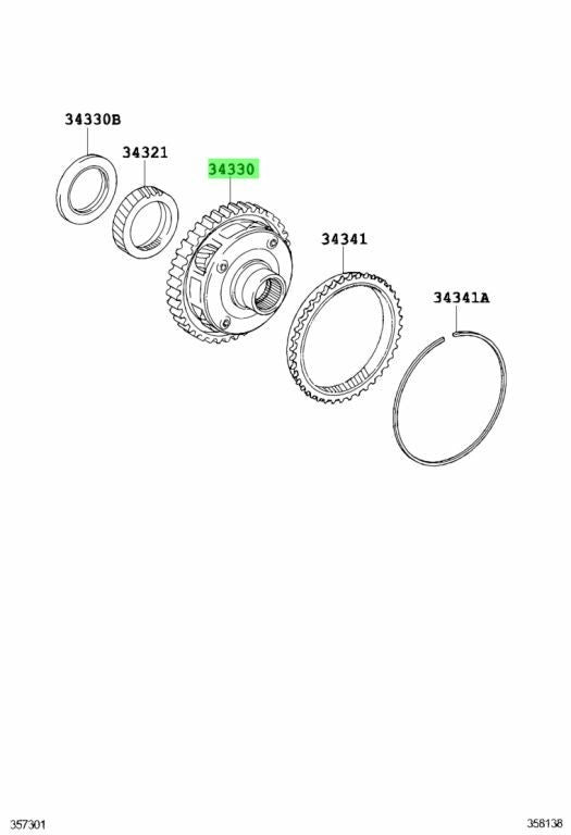 Genuine Toyota Lexus Underdrive Planetary Gear Assembly 34330-33050 34330330501