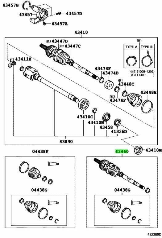 Genuine TOYOTA Lexus Front Drive Outboard Joint Assy RH 43470-80270 43470802700