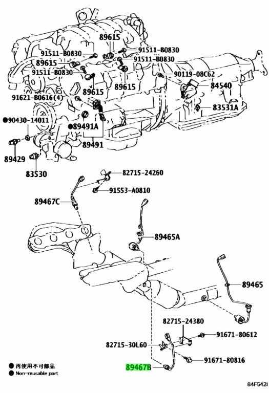 Genuine Toyota Lexus GS F IS RC F LC500 Air Fuel Ratio Sensor 89467-240101