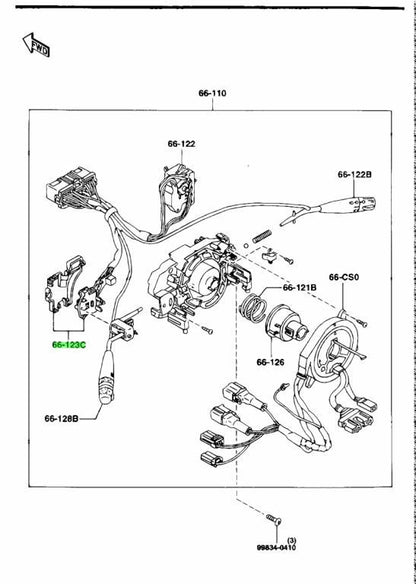 OEM Mazda COMBINATION SWITCH WIPER UNIT RX-7 FD3S F105-66-1350